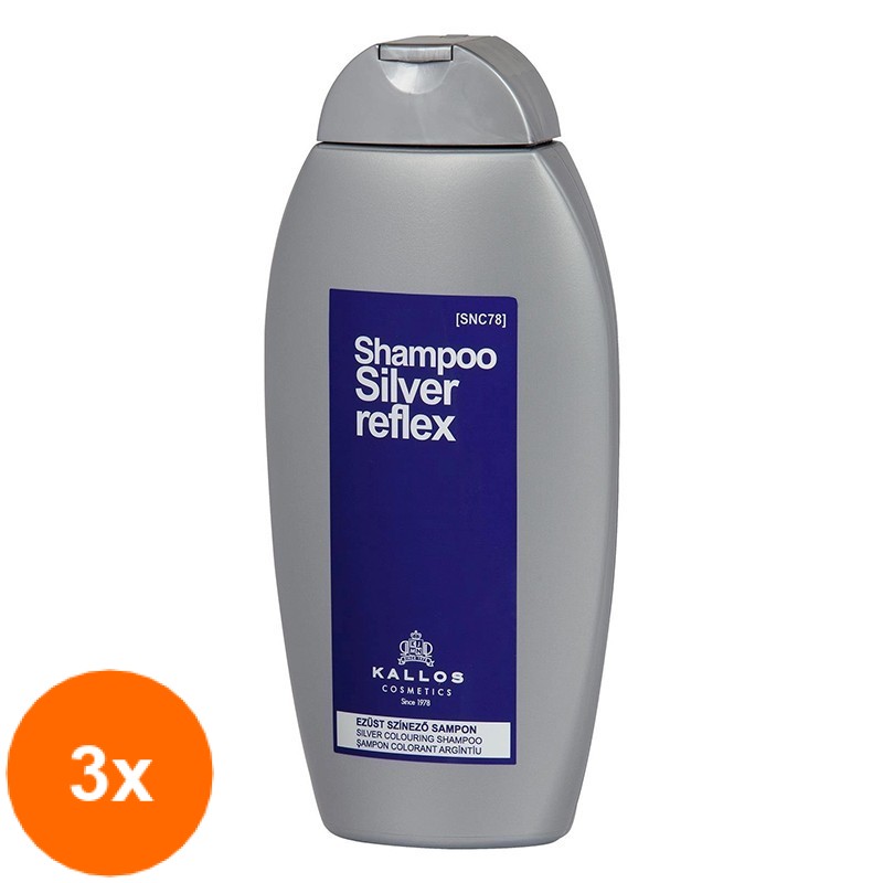 Set 3 x 350 ml Sampon Kallos Silver Reflex