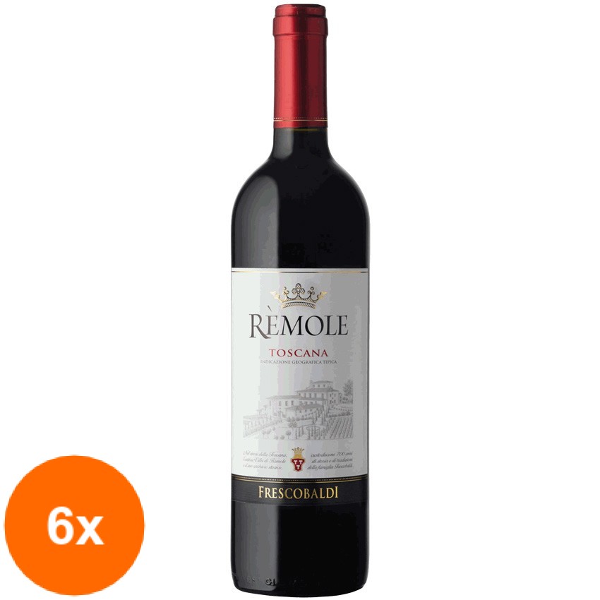 Set 6 x Vin Rosu Remole Toscana IGT Frescobaldi Italia 12,5% Alcool, 0.75l
