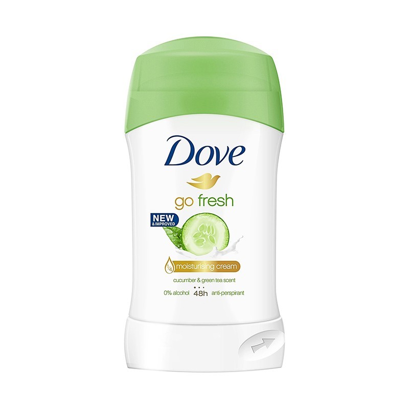 Set 3 x Deodorant Antiperspirant Stick Dove Go Fresh, Cucumber & Green Tea, pentru Femei, 40 ml