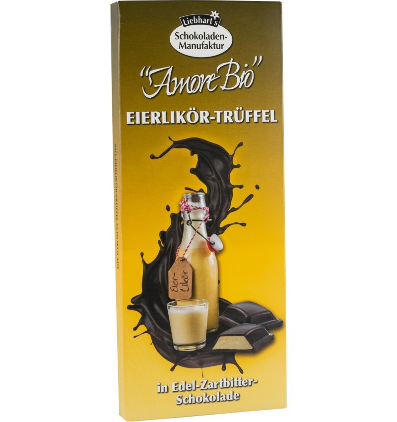 Ciocolata BIO Amaruie Fina cu Lichior de Oua si Trufe, 100 g, Liebhart\'s Amore Bio