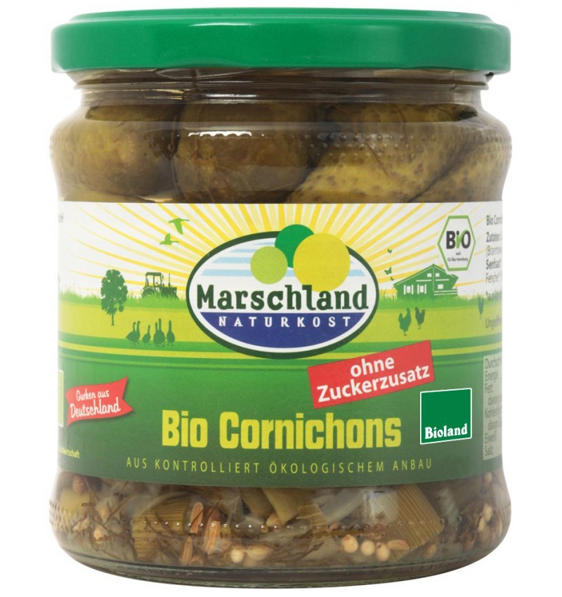 Castraveti Cornison BIOin Otet, 300 g / 190 g, Marschland Naturkost