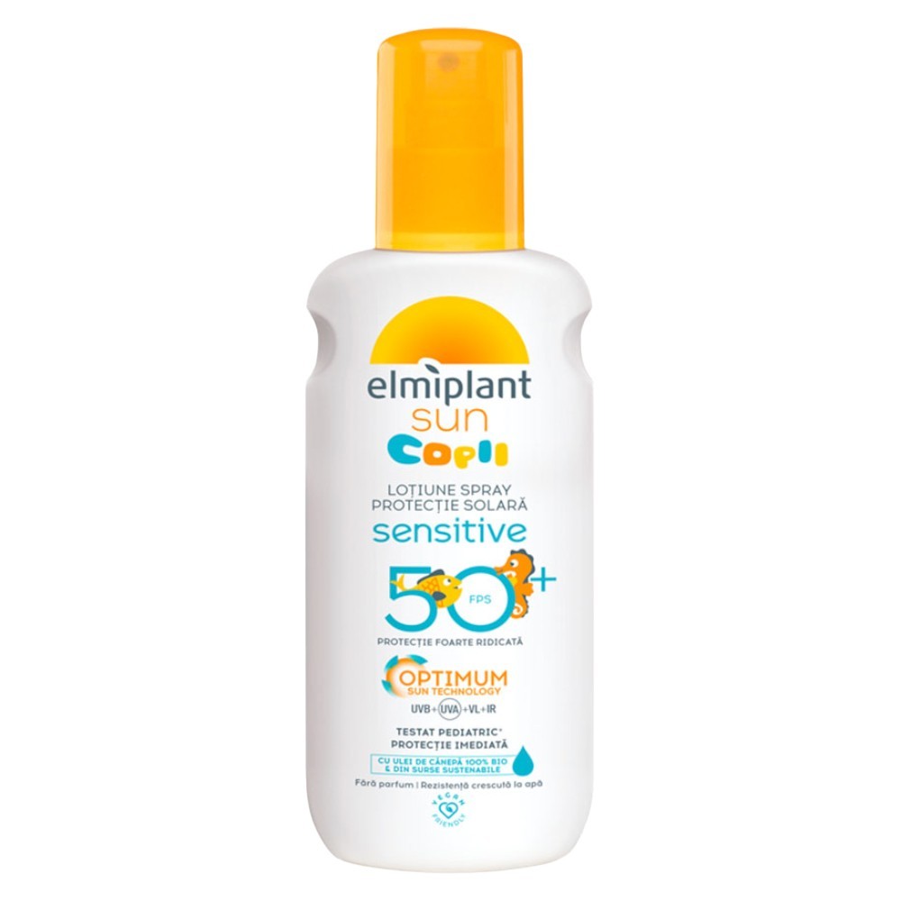 Set 2 x Spray cu Protectie Solara Elmiplant Sun Kids Sensitive SPF 50, pentru Copii, 200 ml