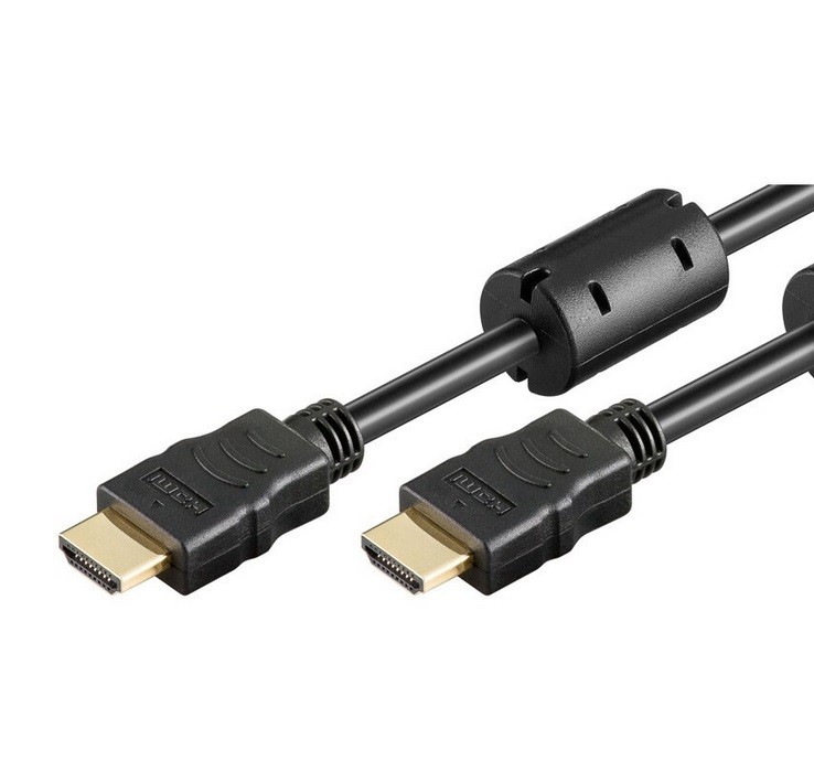Cablu HDMI Tata - HDMI Tata cu Ethernet Contacte Aurite 15m Goobay