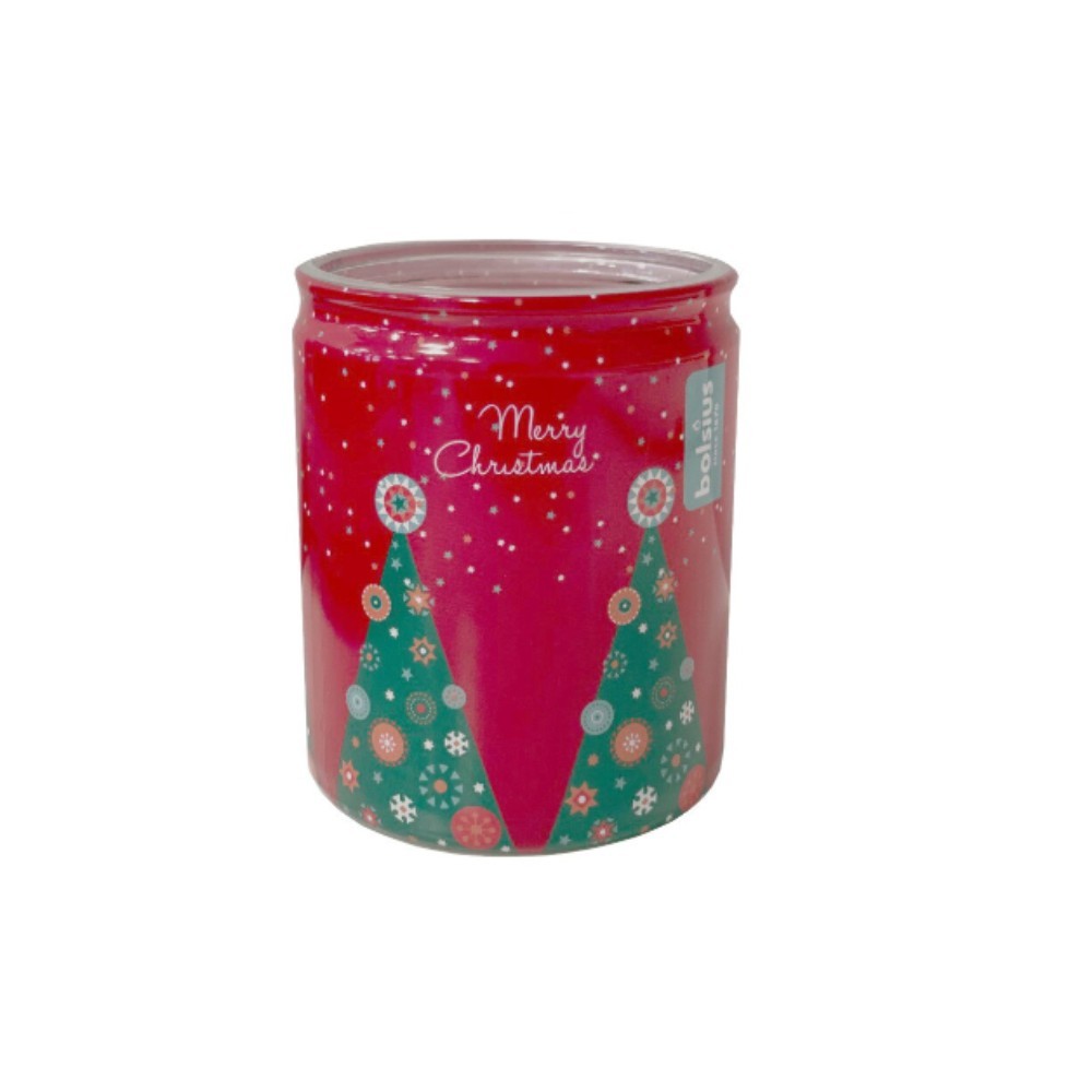 Set 2 x Lumanare Parfumata in Pahar Bolsius, model Red Merry Christmas