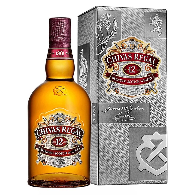 Set 4 x Whisky Chivas Regal 12 Ani, 40% Alcool, 0.7 l, in Cutie Carton