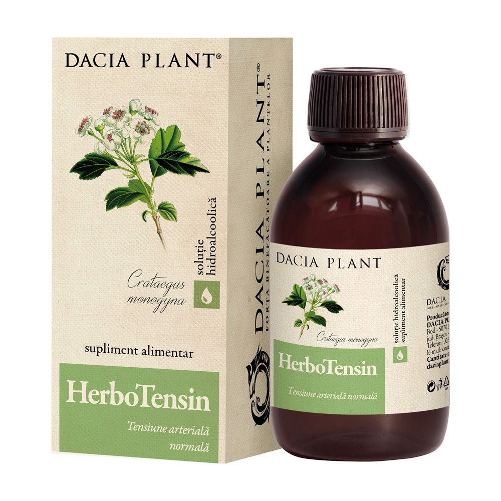 Set 2 x HerboTensin Tinctura, pentru Reglarea Tensiunii, 200 ml, Dacia Plant