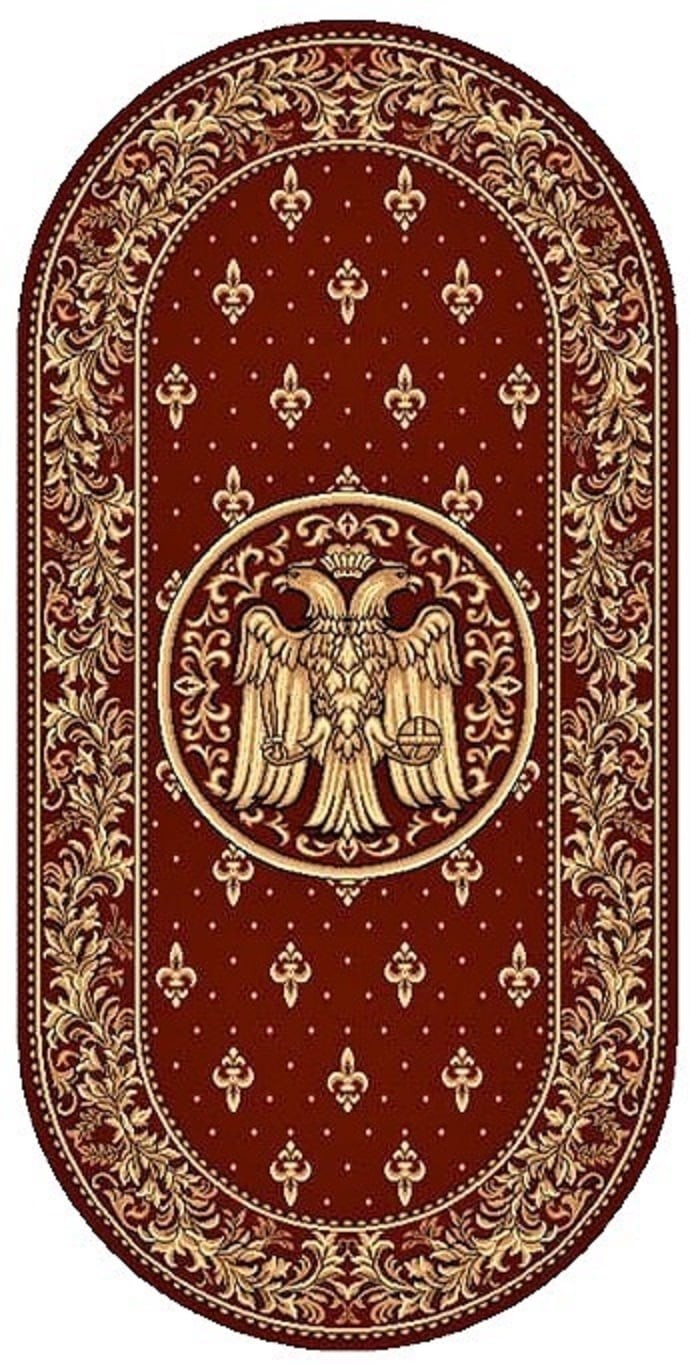 Covor Bisericesc Oval, 150 x 230 cm, Rosu, Lotos 15032/210