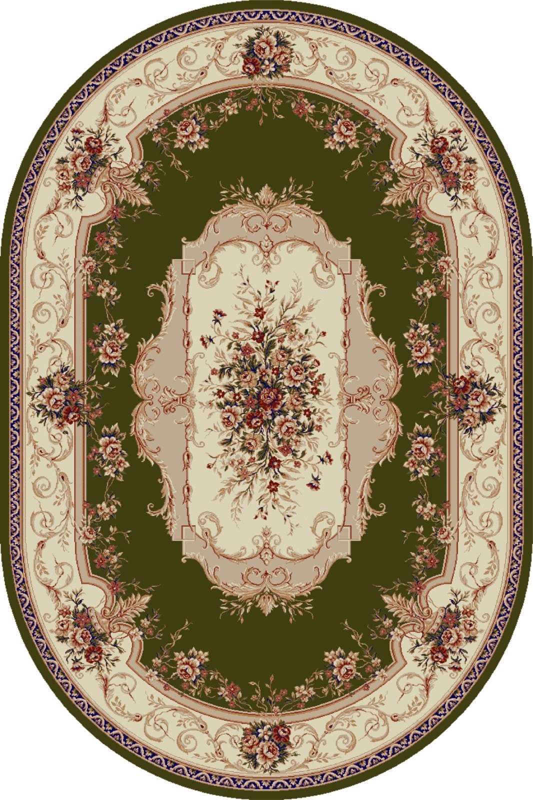 Covor Oval, 80 x 150 cm, Verde, Lotos 507