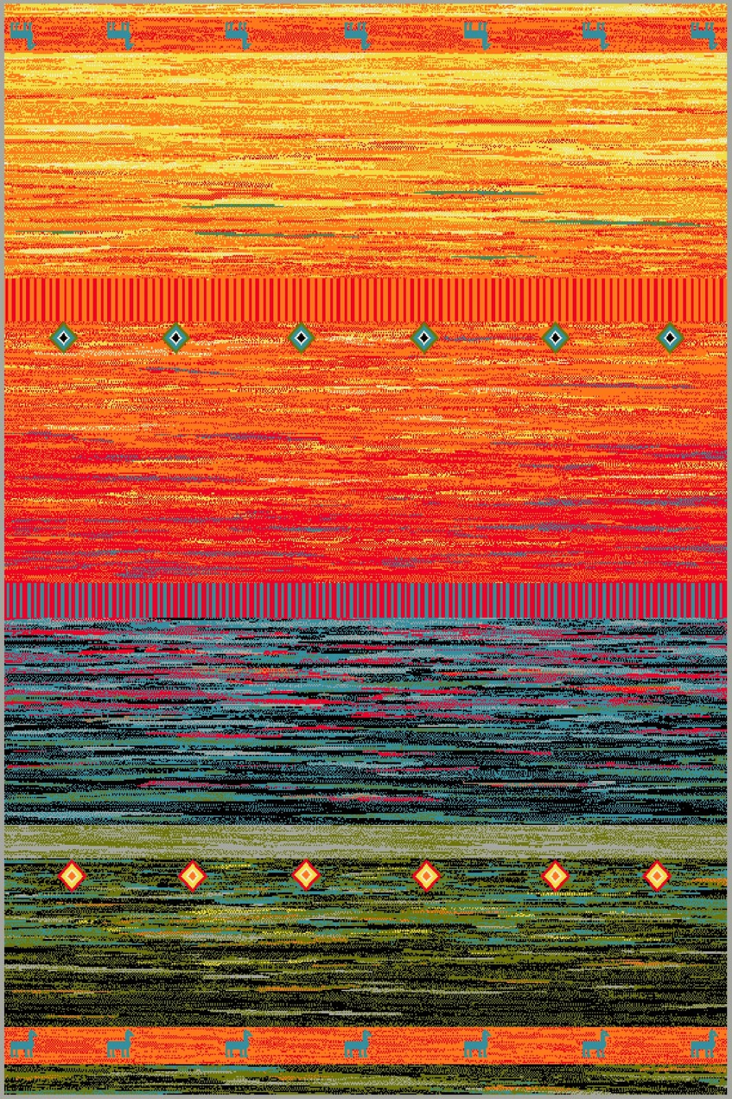 Covor Dreptunghiular, 160 x 230 cm, Multicolor, Kolibri Country 11130