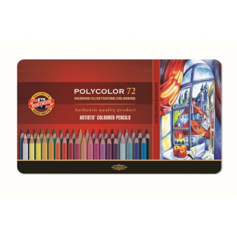 Creioane Colorate Polycolor, Cutie Metal, 72 Culori