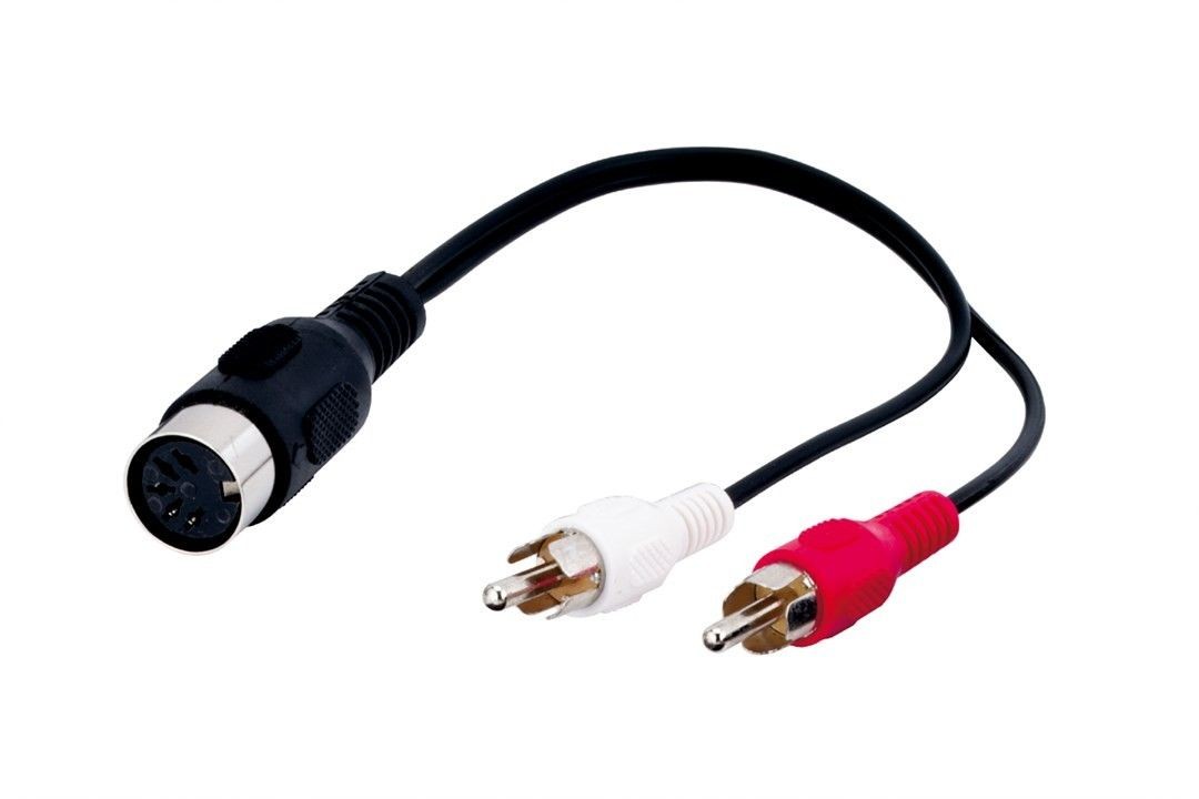 Cablu Audio / Video DIN 5p Mama - 2 x RCA Tata, 0.2m, Goobay