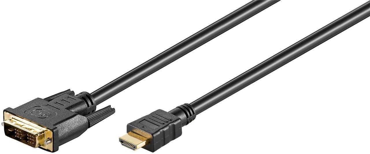 Cablu HDMI Tata - DVI-D (18+1) Tata, Contacte Aurite, 2m, Goobay