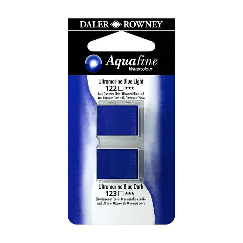 Set 2 Acuarele godete Aquafine Daler Rowney - Ultramarine Blue Light & Ultramarine Blue Dark