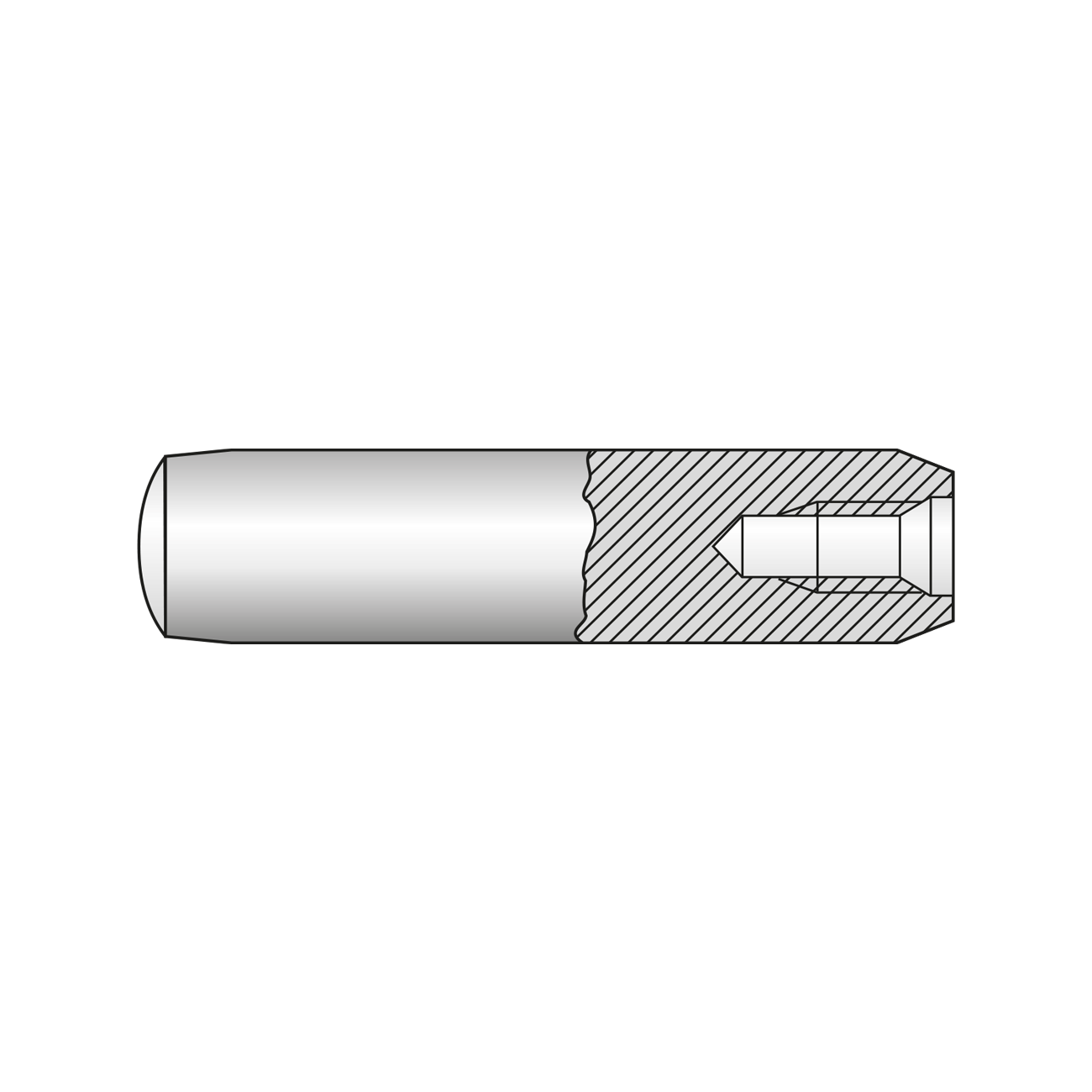 Stift Cilindric Filet Interior Forma D 7979 Otel-14x 80