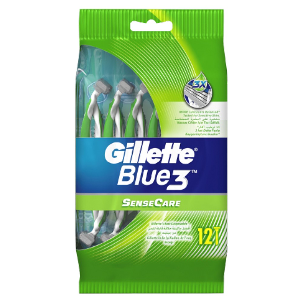 Aparat de Ras de Unica Folosinta Gillette Blue 3 Sensitive, 3 Lame, 12 Bucati