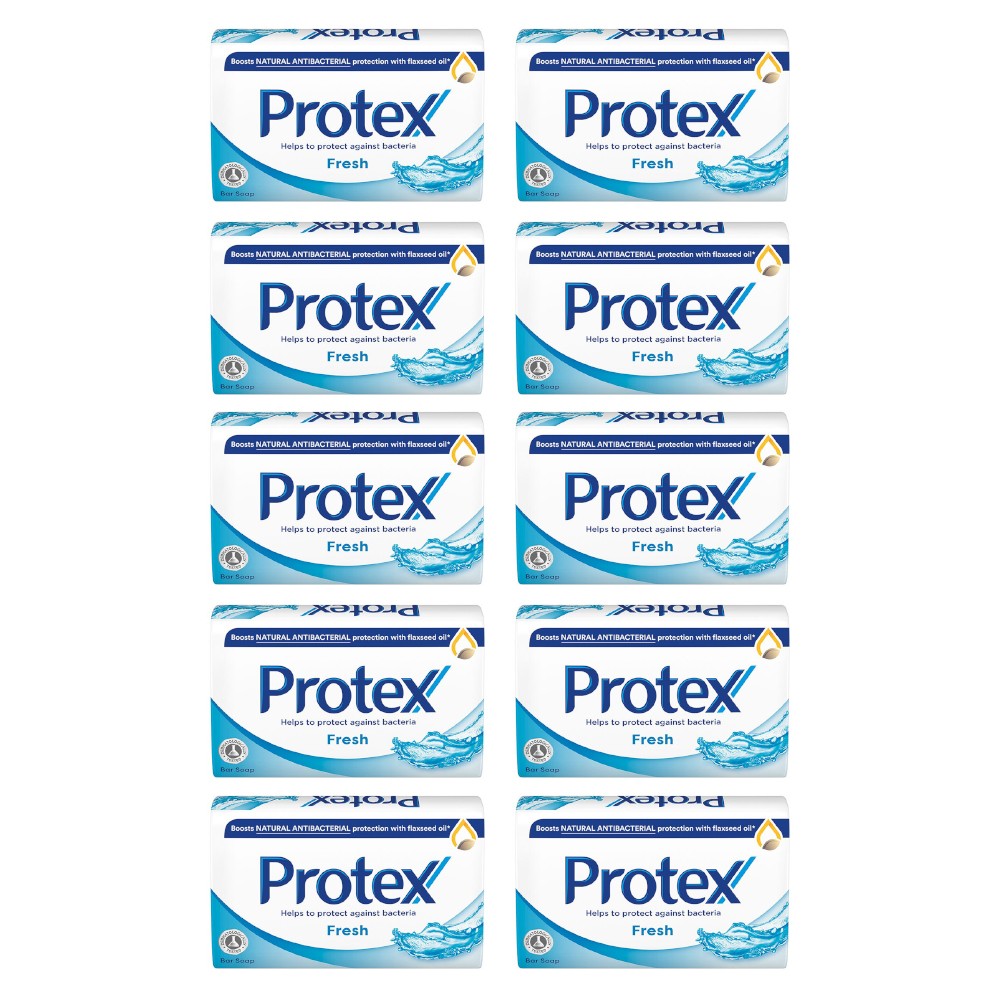 Set Sapun Solid Protex Fresh, Antibacterian, 10 Bucati x 90 g