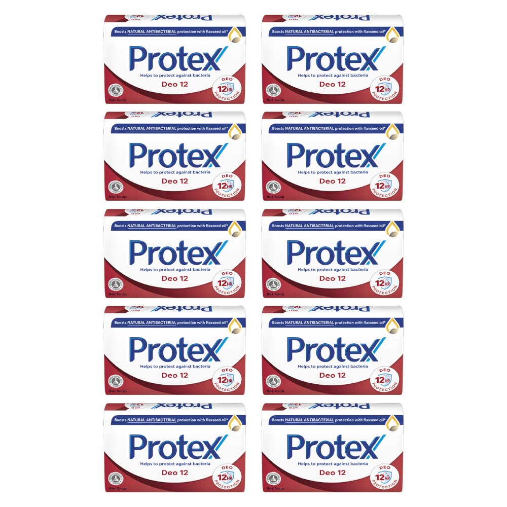 Set Sapun Solid Protex Deo 12, Antibacterian, 10 Bucati x 90 g