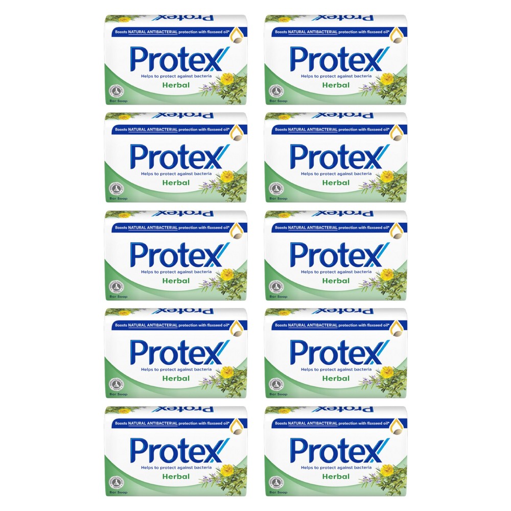 Set Sapun Solid Protex Herbal, Antibacterian, 10 Bucati x 90 g