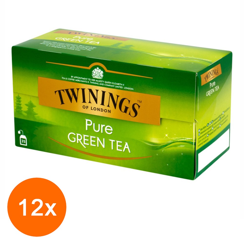 Set Ceai Verde Pur Twinings, 12 Pachete x 25 Pliculete