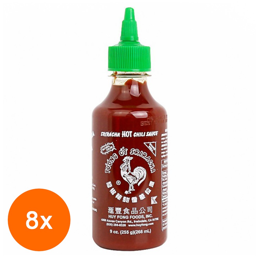 Set 8 x Sos Chili Iute Huy Fong Sriracha, 266 ml