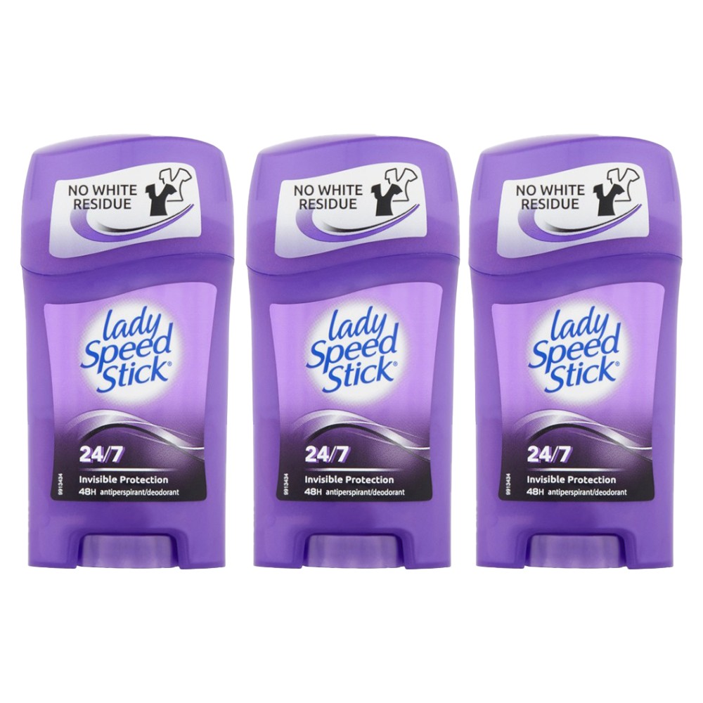Set 3 x Deodorant Solid Lady Speed Stick, 24/7 Invisible, 45 g