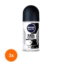 Set 3 x Deodorant Roll-On Men Invisible Black & White Power Nivea Deo, 50 ml