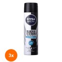 Set 3 x Deodorant Spray Men Invisible Black & White Fresh Nivea Deo, 150 ml
