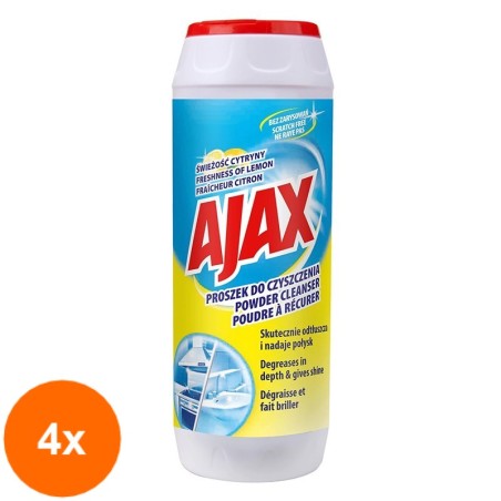 Set Praf de Curatat Ajax Lemon, 4 Bucati x 450 g...