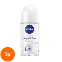 Set 3 x Deodorant Roll-on Antiperspirant Nivea Original Care, 50 ml