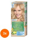 Set 3 x Vopsea de Par Permanenta cu Amoniac Garnier Color Naturals 110 Blond Natural Super Deschis, 110 ml