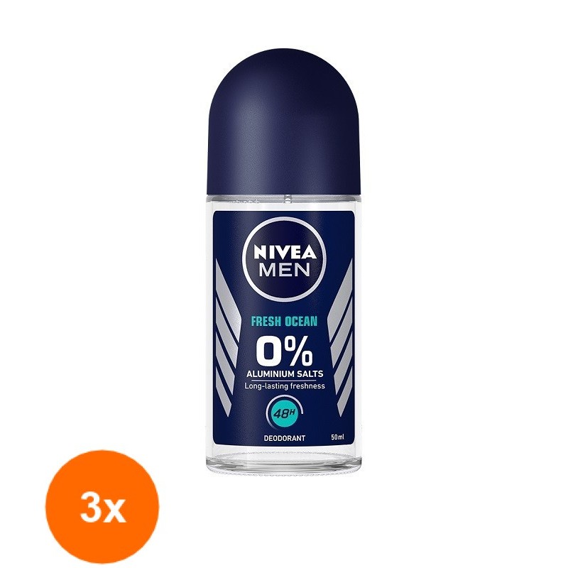 Set 3 x Deodorant Roll-On Men Fresh Ocean Nivea Deo, 50 ml