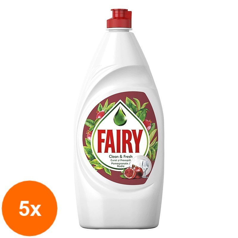 Set 5 x Detergent de Vase Fairy Pomegranate & Red Orange, 400 ml