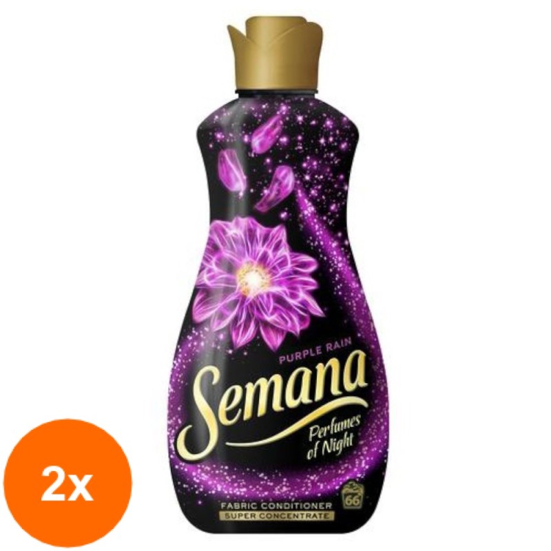 Set Balsam de Rufe Superconcentrat Semana Perfumes of Night Purple Rain, 2 Bucati x 1.65 l