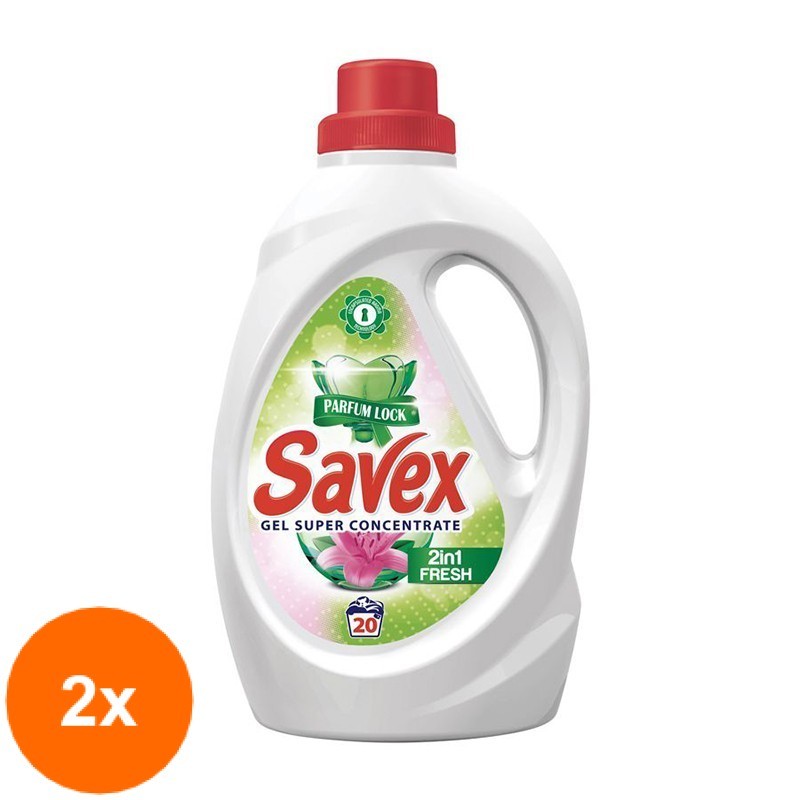 Set 2 x Detergent Lichid Savex 2 in 1 Fresh, 1.1 l