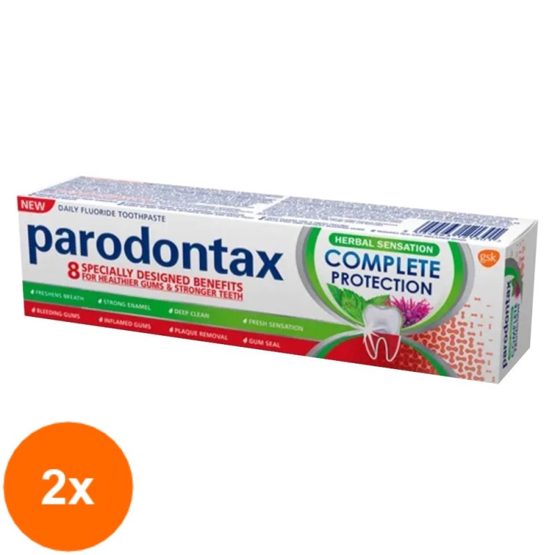 Set Pasta de Dinti Paradontax Complete Protection Herbal Sensation, 2 Bucati x 75 ml