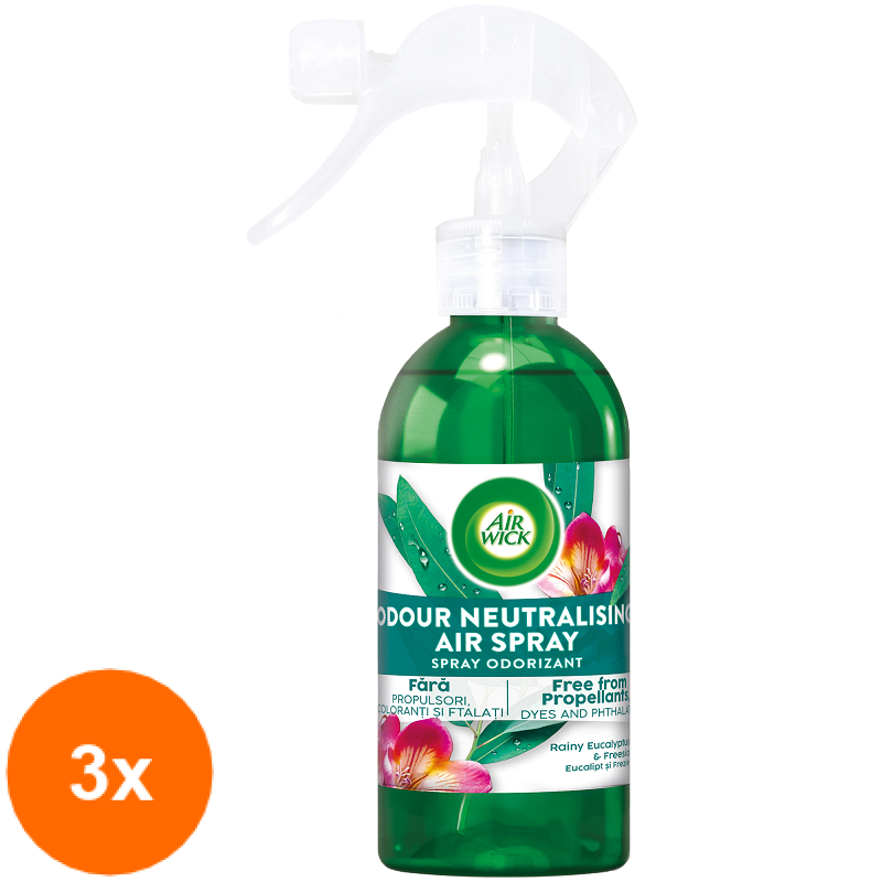 Set 3 x Spray Odorizant Air Wick Eucalipt si Frezie, 237 ml
