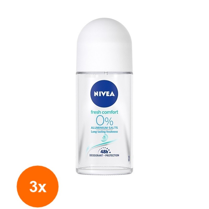 Set Deodorant Roll-On Fresh Comfort Nivea Deo 3 Bucati x 50ml