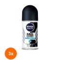 Set 3 x Deodorant Roll-On Men Invisible Black & White Fresh Nivea Deo, 50 ml