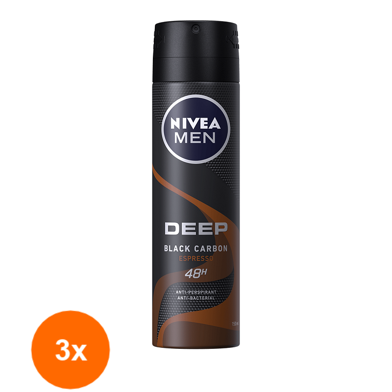 Set 3 x Deodorant Spray Men Deep Espresso Nivea Deo, 150 ml