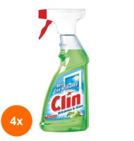 Set Detergent Geamuri Clin Windows & Glass Apple, 4 Bucati x 500 ml