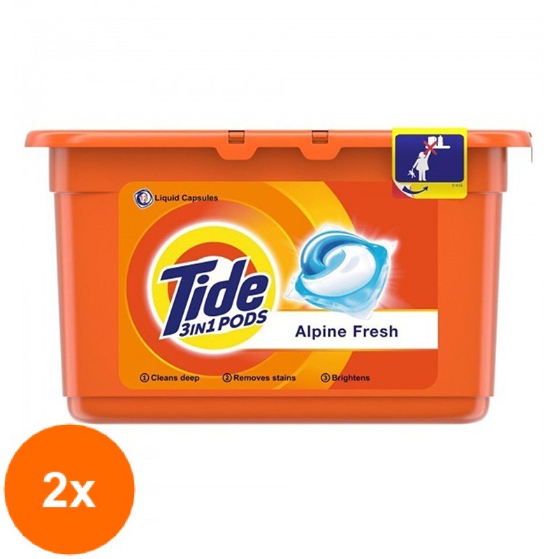 Set 2 x 12 Capsule Detergent Tide 3 in 1 Alpine Fresh