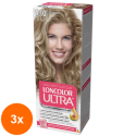 Set 3 x Vopsea de Par Permanenta cu Amoniac Loncolor Ultra 9.10 Blond Irizat, 100 ml
