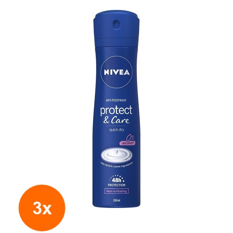 Set 3 x Deodorant Spray Protect & Care W Nivea Deo, 150 ml