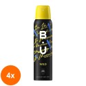 Set 4 x Deodorant Spray BU Wild, Femei, 150 ml