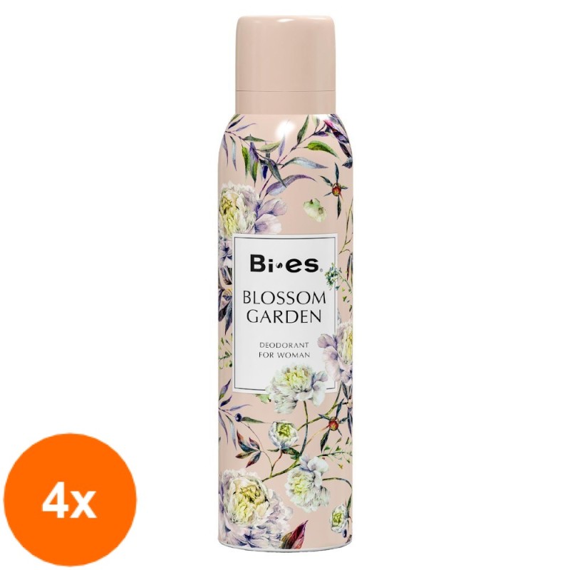 Set 4 x Deodorant Spray pentru Femei Bi-es Blossom Garden,150 ml