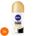 Set 3 x Deodorant Roll-On Invisible Black & White Silky Smooth Nivea Deo, 50 ml
