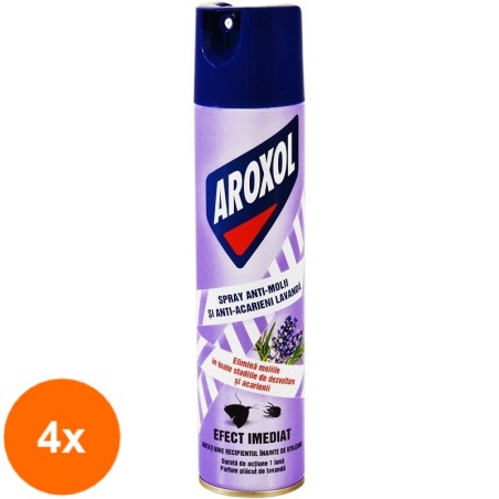 Set 4 x Spray Aroxol Antimolii & Antiacarieni Lavanda, 250 ml...
