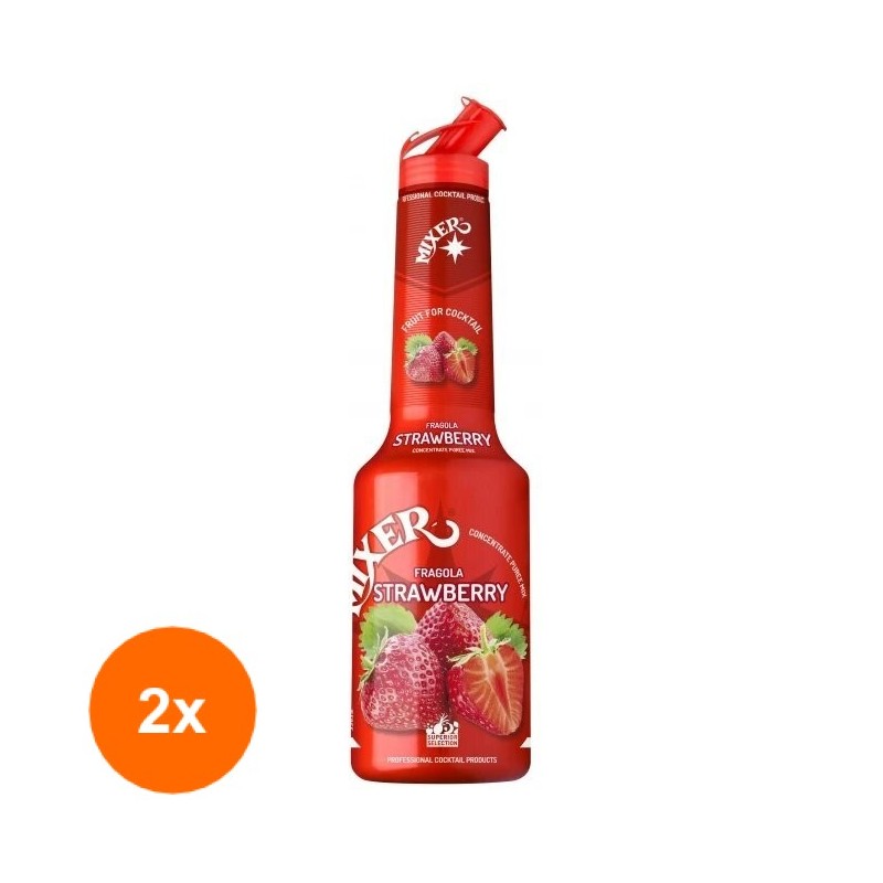Set 2 x Pulpa Capsuni 100% Concentrat Piure Fructe Mixer 1 l