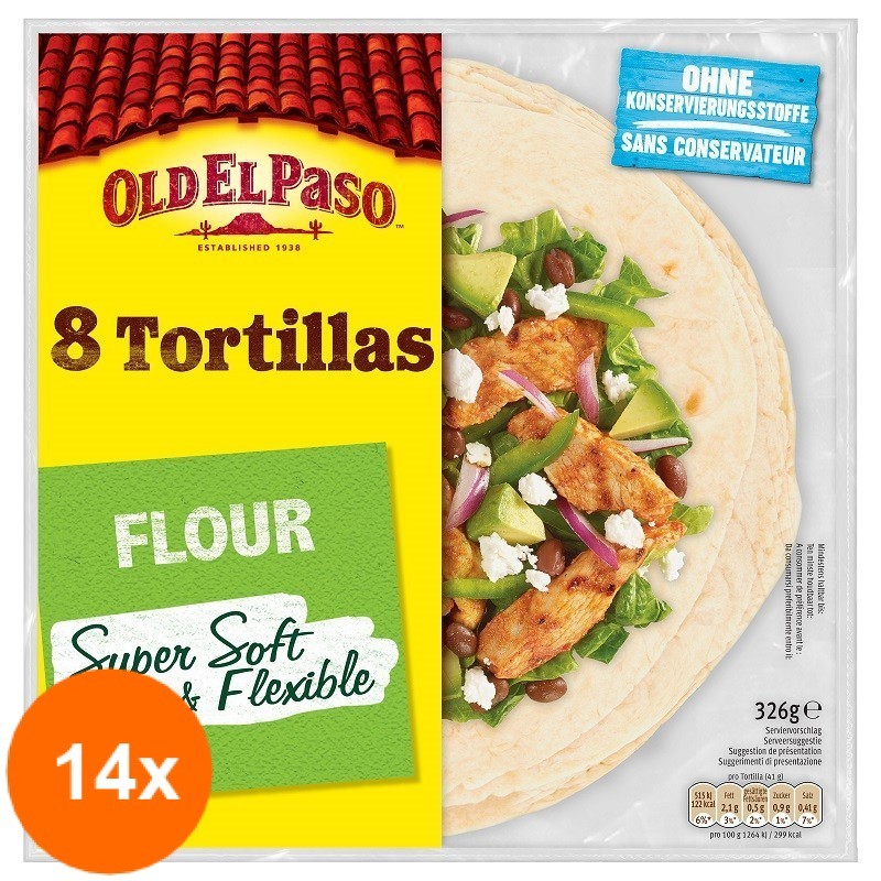 Set 14 x 8 Tortillas Old El Paso, 326 g