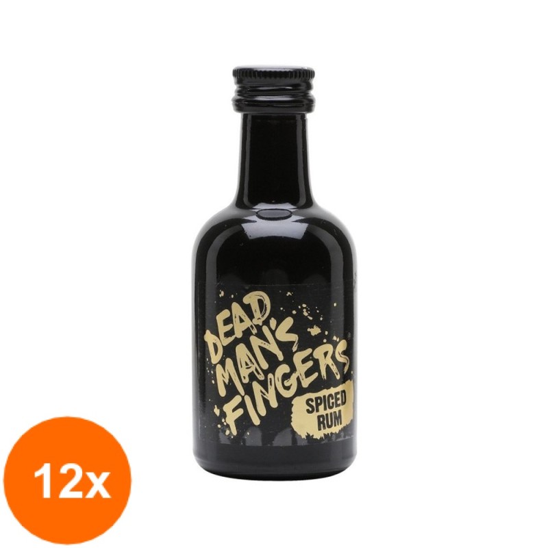 Set 12 x Rom Dead Mans Fingers, Spiced Rum, 37.5% Alcool, Miniatura, 0.05 l